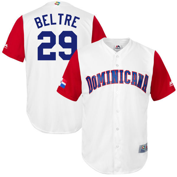 customized Men Dominican Republic Baseball #29 Adrian Beltre White 2017 World Baseball Classic Replica Jersey->more jerseys->MLB Jersey
